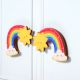 Handcrafted Acacia Wood Rainbow Sun Handle Pair